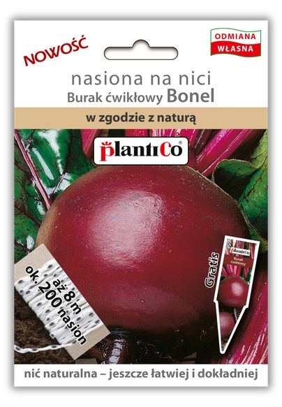 Torebka: burak ćwikłowy Bonel, nasiona na nici PlantiCo