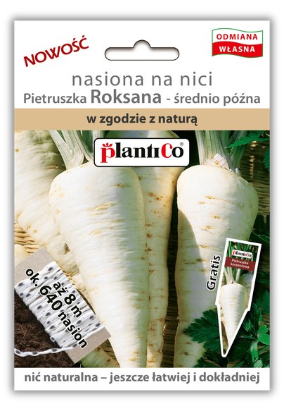 Torebka: pietruszka korzeniowa Roksana, nasiona na nici PlantiCo